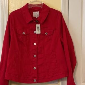 Torrid Denim Trucker Jacket Red Size 1